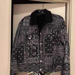 MNMI Black and White Paisley Jacket, Size L